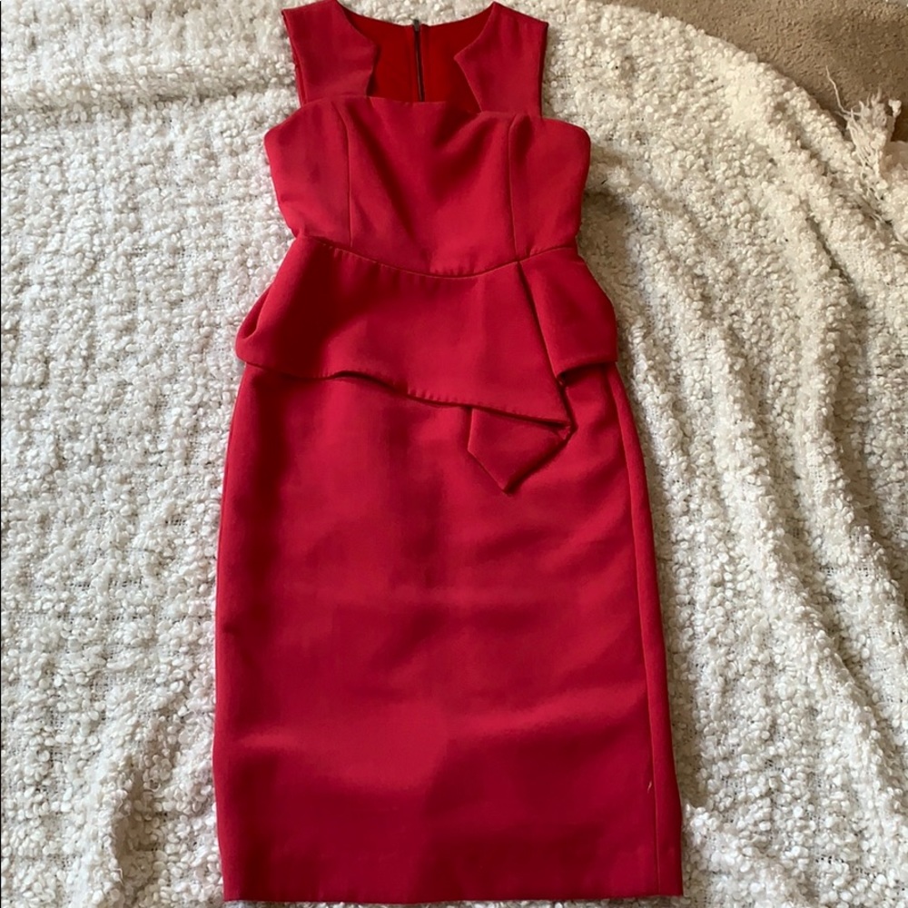 BCBG Red peplum career dress